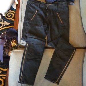 J brand size 26 black skinny jeans with zippers